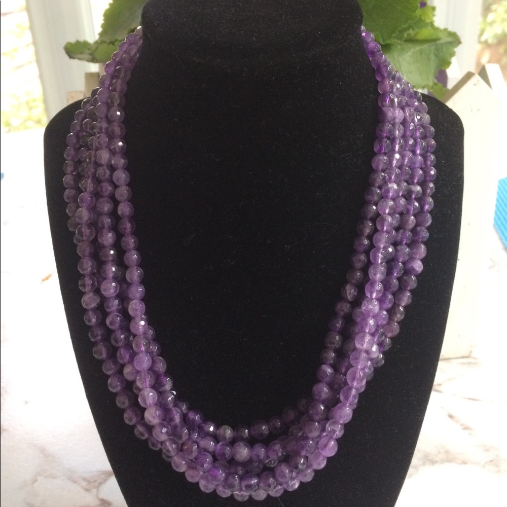Five string Cape Amethyst beaded torsade